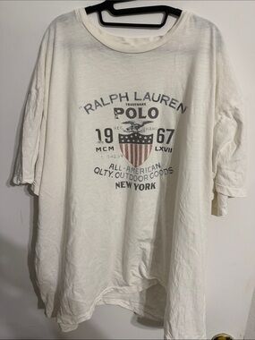 Ralph Lauren Cream Short-Sleeve Polo Graphic Tee